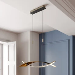 Lucande LED-Hängeleuchte Marija, Blende Waagerecht Schwarz -Innenleuchten Store 9639122 3