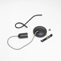 Lucande Jorna Wandlampe In Schwarz, Kabel Grau -Innenleuchten Store 9639375 7