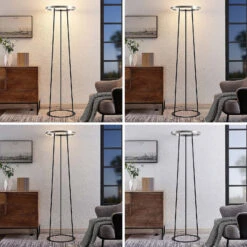 Lucande Seppe LED-Stehleuchte, Ø 50 Cm, Nickel -Innenleuchten Store 9639571 1