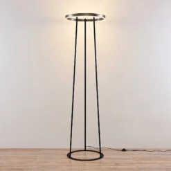 Lucande Seppe LED-Stehleuchte, Ø 50 Cm, Nickel -Innenleuchten Store 9639571 4