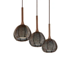 Lucande Tetira Hängelampe, 3-fl., Lang, Braun -Innenleuchten Store 9920008 4