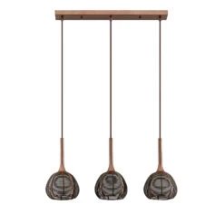 Lucande Tetira Hängelampe, 3-fl., Lang, Braun -Innenleuchten Store 9920008 5