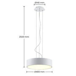 Arcchio Noabelle LED-Hängelampe, Weiß, 40 Cm -Innenleuchten Store 9939012 3