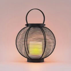 Lindby Mairuna LED-Solar-Laterne, Schwarz, 22,7 Cm -Innenleuchten Store 9945543 4