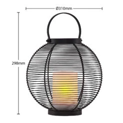 Lindby Mairuna LED-Solar-Laterne, Schwarz, 30,8 Cm -Innenleuchten Store 9945544 3