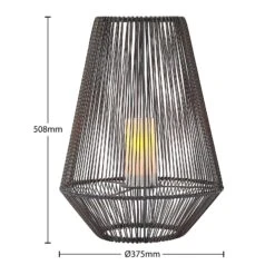 Lindby Kaati LED-Solar-Laterne, Rattanoptik, 37 Cm -Innenleuchten Store 9945546 3