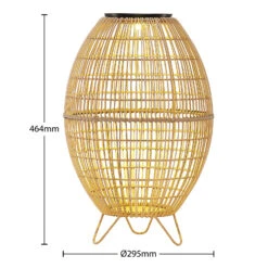 Lindby Josina LED-Solar-Laterne, Rattanoptik -Innenleuchten Store 9945548 3