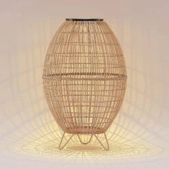 Lindby Josina LED-Solar-Laterne, Rattanoptik -Innenleuchten Store 9945548 4