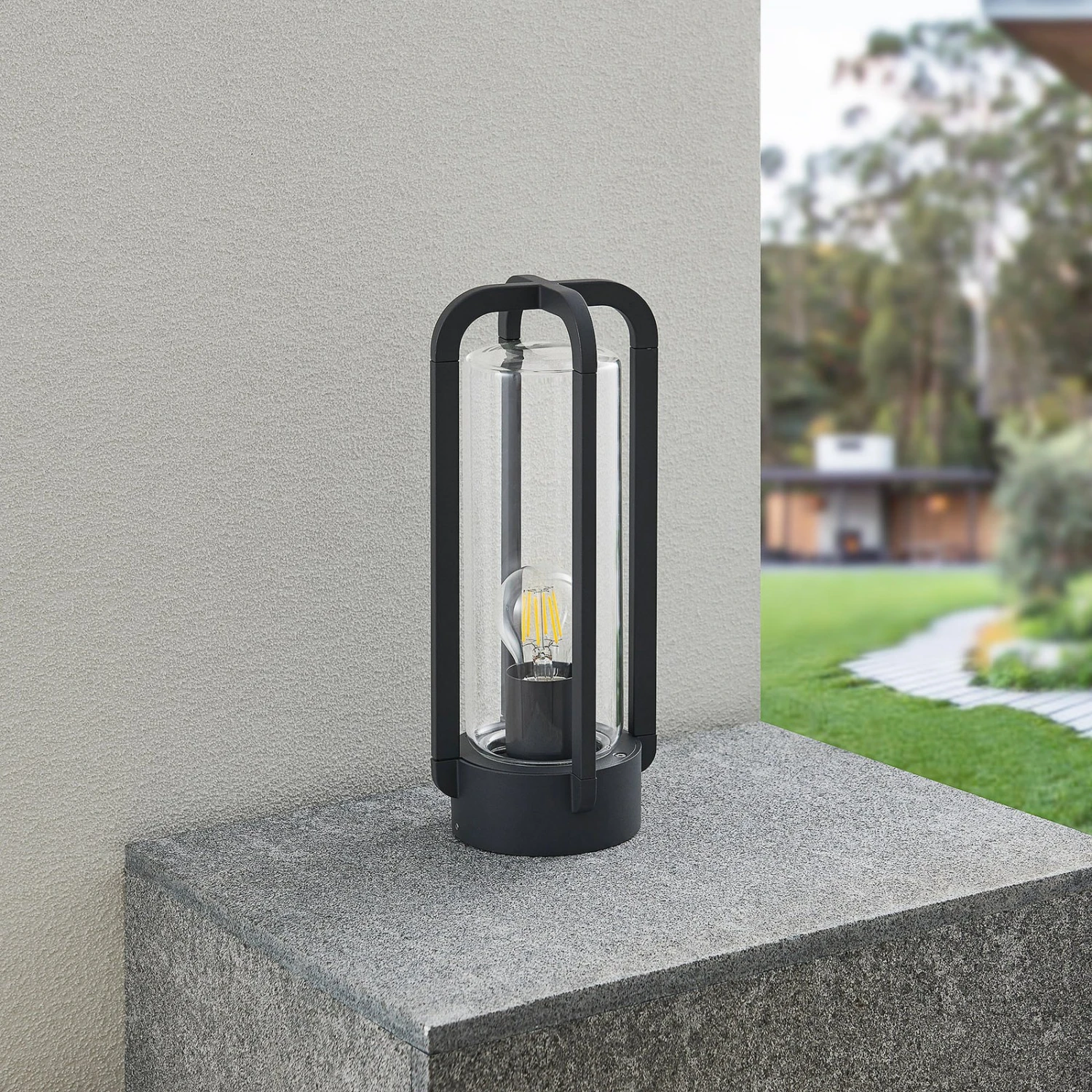 Lucande Tiras Außendeckenleuchte, Dunkelgrau, IP65 4 Lucande Tiras Außendeckenleuchte, Dunkelgrau, IP65 – Bild 2