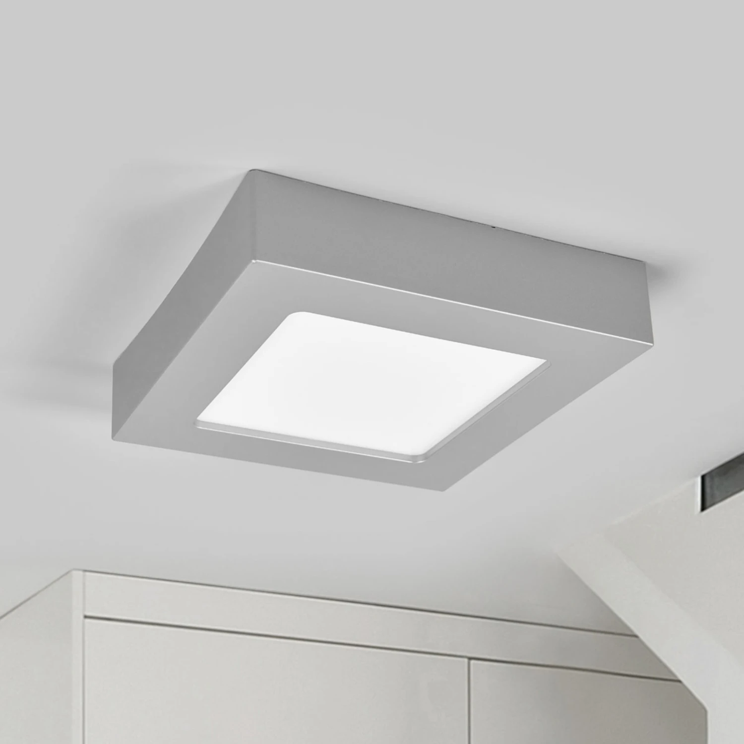 LED-Deckenlampe Marlo Silber 3000K Eckig 18,1cm 4 LED-Deckenlampe Marlo Silber 3000K Eckig 18,1cm – Bild 2