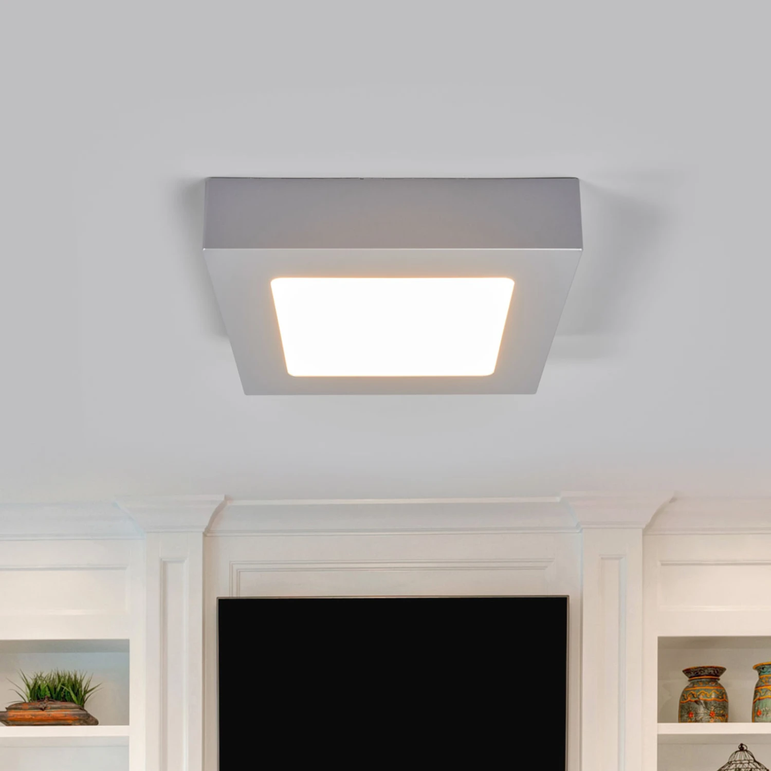 LED-Deckenlampe Marlo Silber 3000K Eckig 18,1cm 5 LED-Deckenlampe Marlo Silber 3000K Eckig 18,1cm – Bild 3